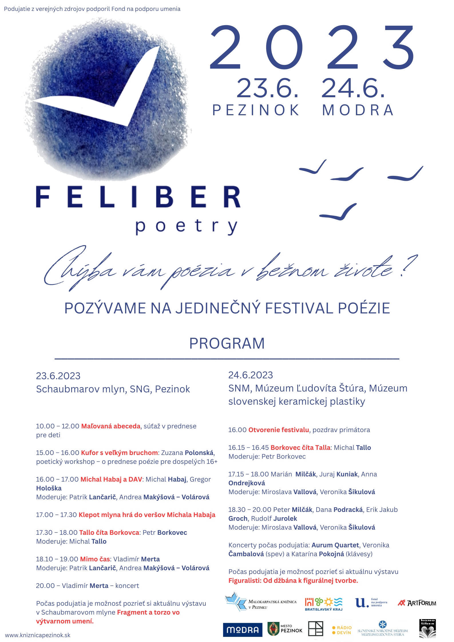 Feliber poetry - festival poézie v Pezinku a v Modre