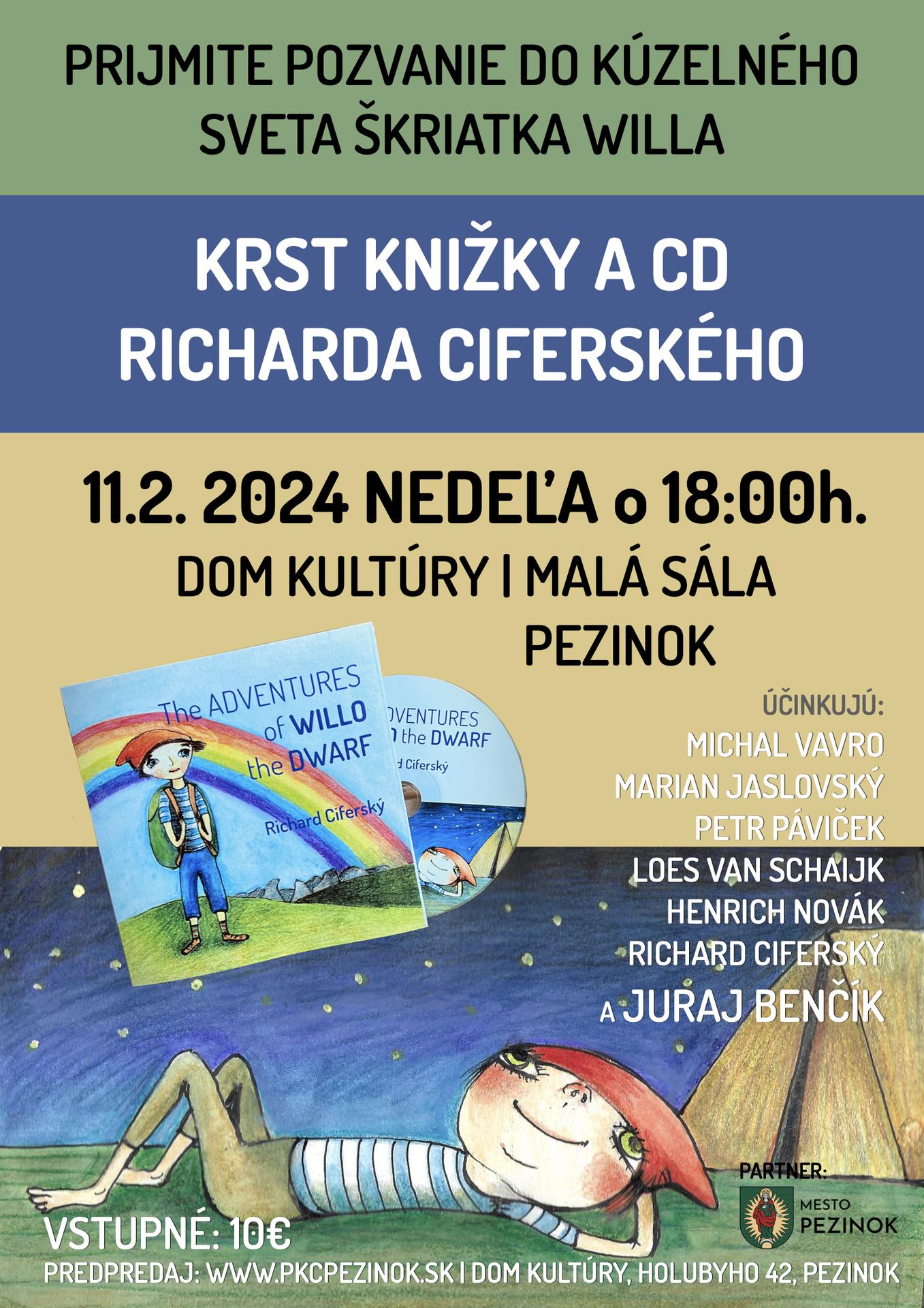 Krst knižky a CD Richarda Cíferského