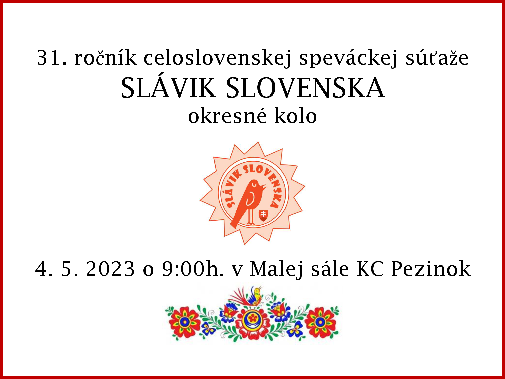Slávik slovenska - okresné kolo