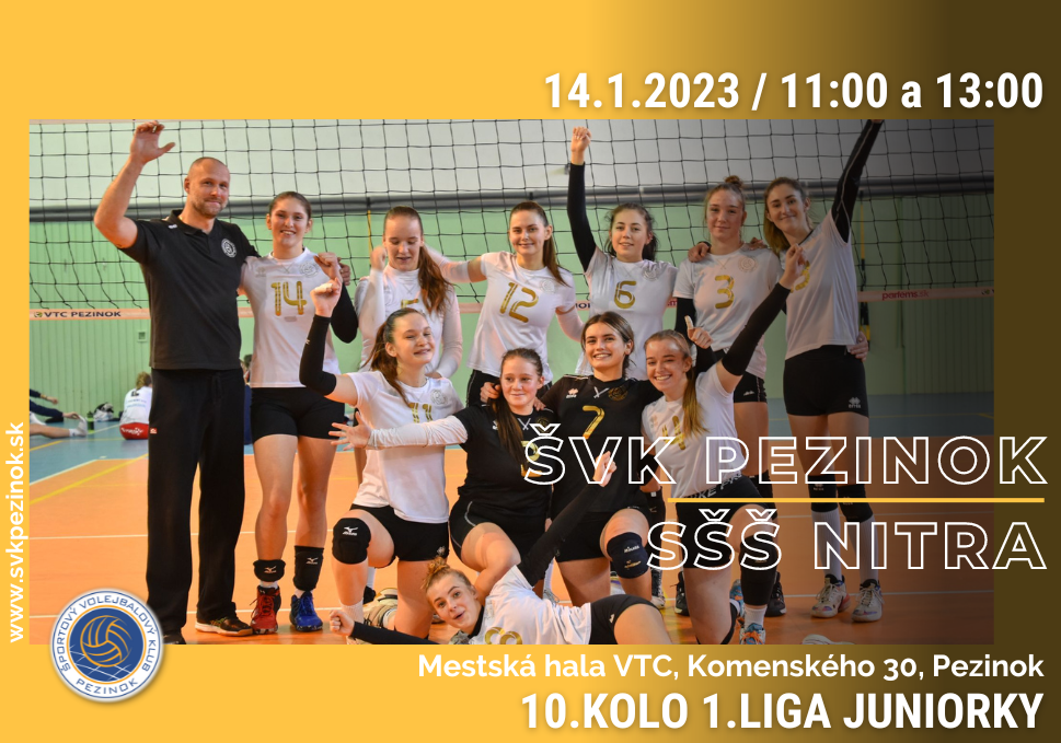 Volejbal juniorky - ŠVK Pezinok - SSŠ Nitra