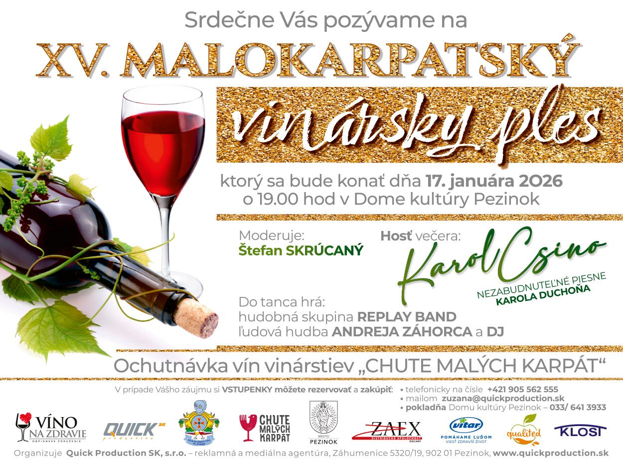 XV. Malokarpatský vinársky ples