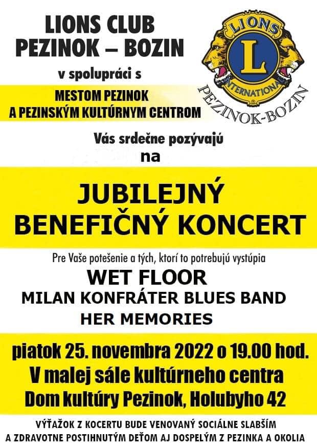 Benefičný koncert Lions club Pezinok Bozin