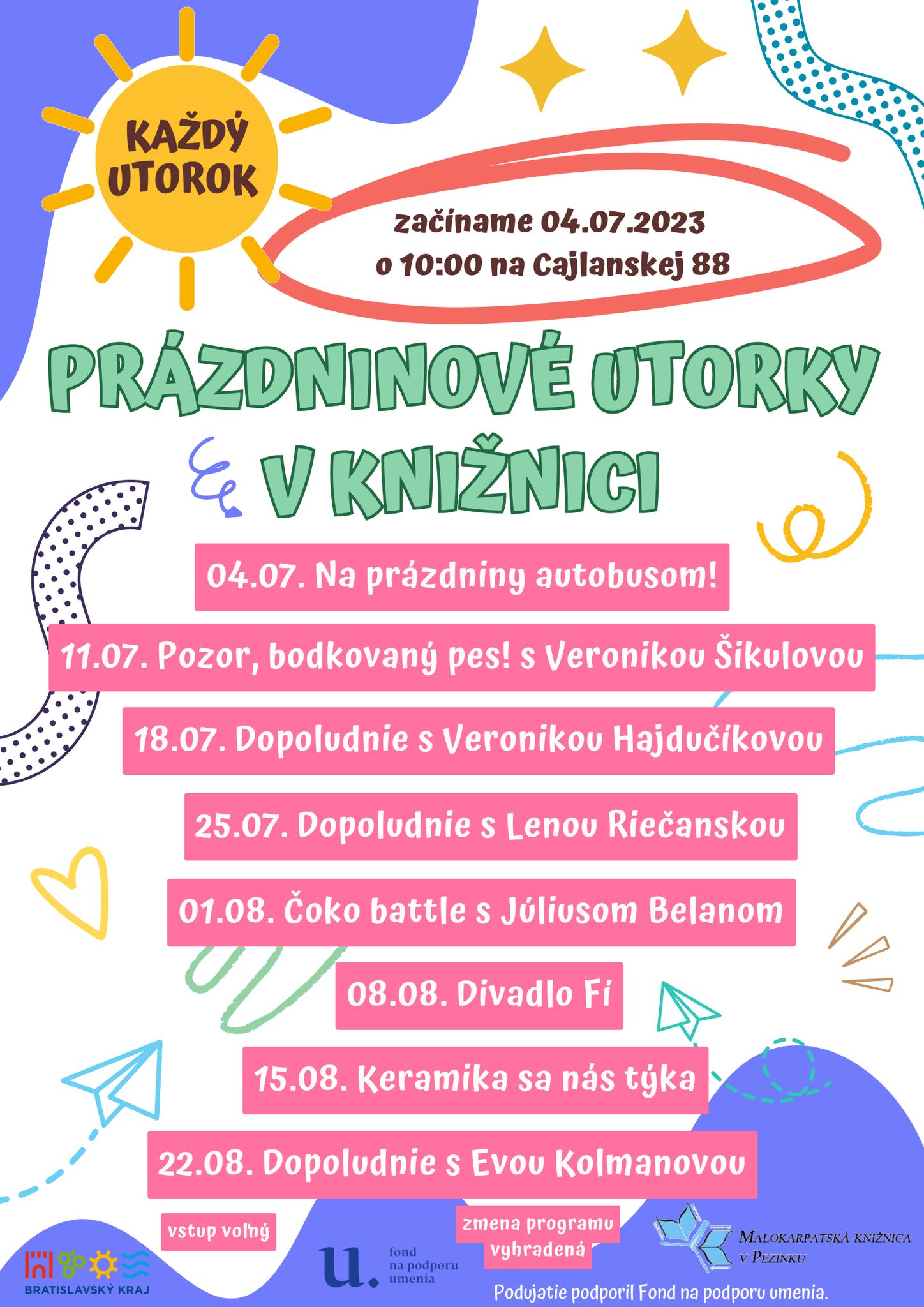 Prázdninové utorky v knižnici