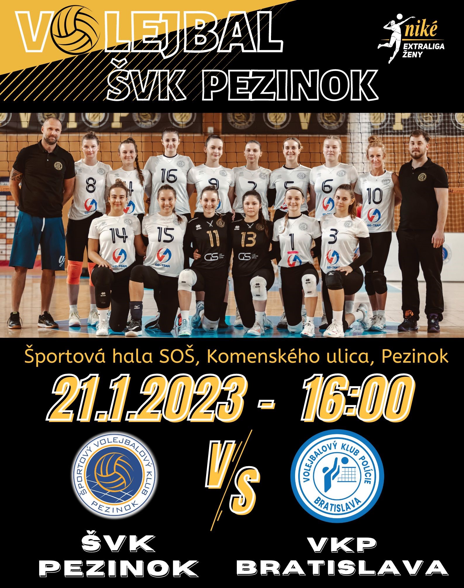 Volejbal extraliga žien - ŠVK Pezinok : VKP Bratislava 