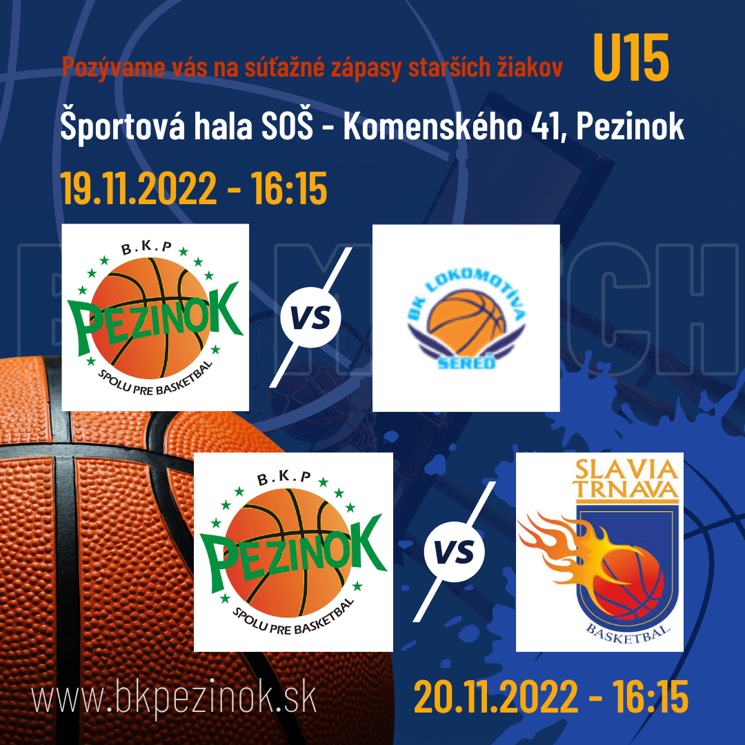 BASKETBAL U15 - BK PEZINOK – Slavia Trnava