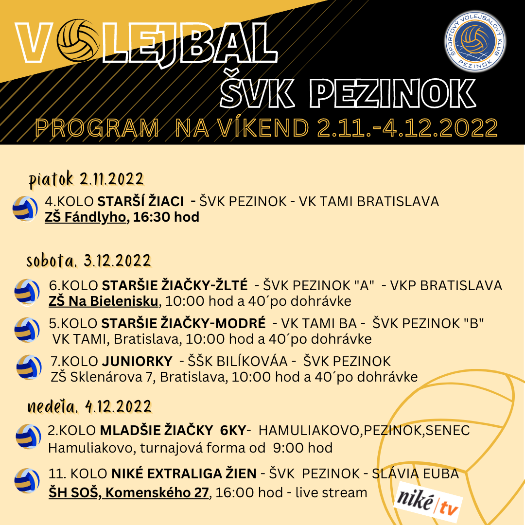 Volejbal SVK Pezinok program
