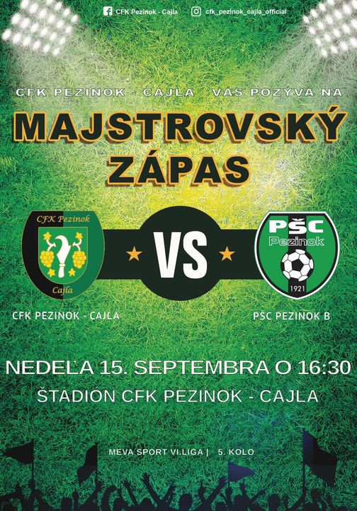 Futbal: CFK Pezinok Cajla - PŠC Pezinok B