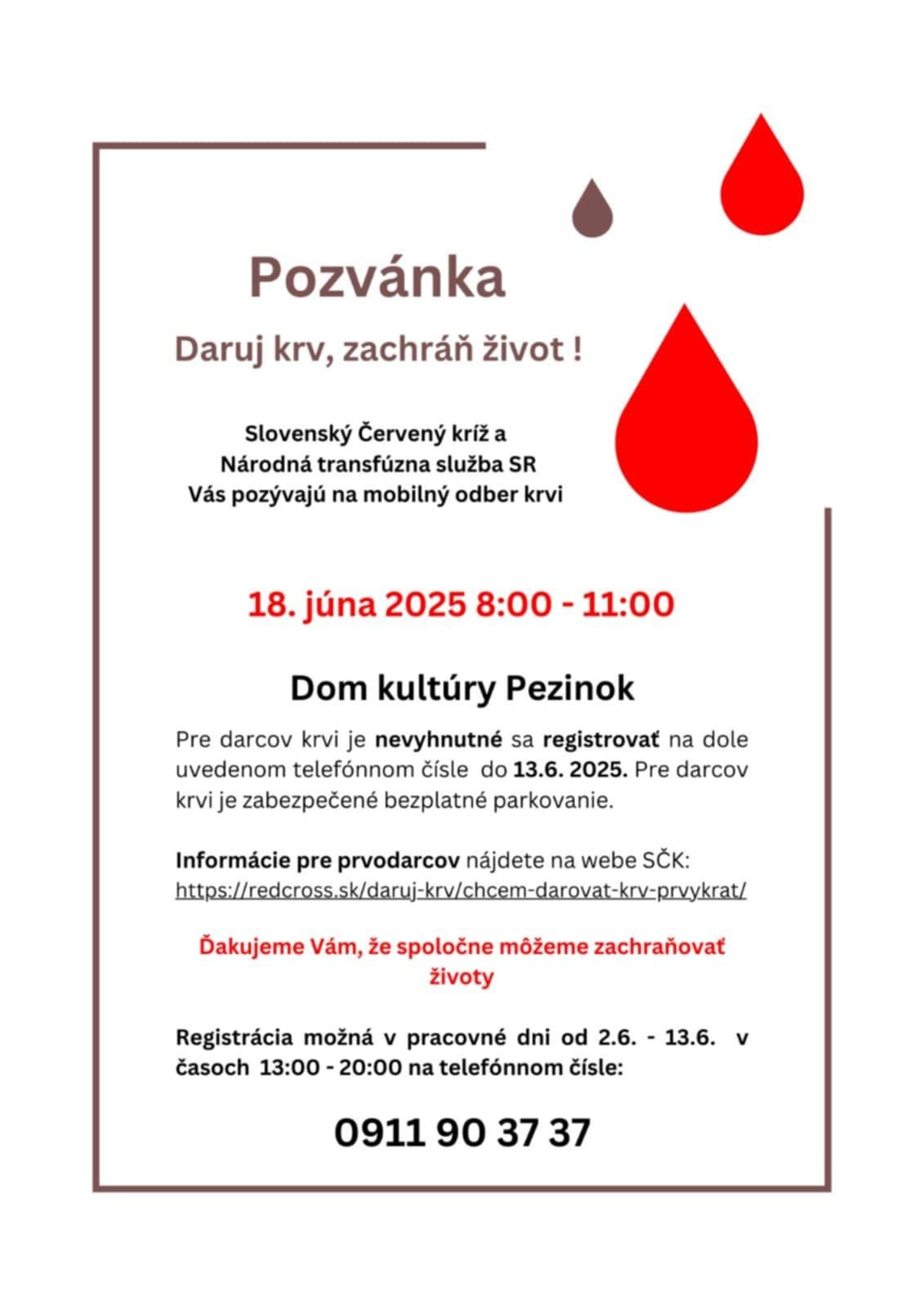 Daruj krv, zachráň život !