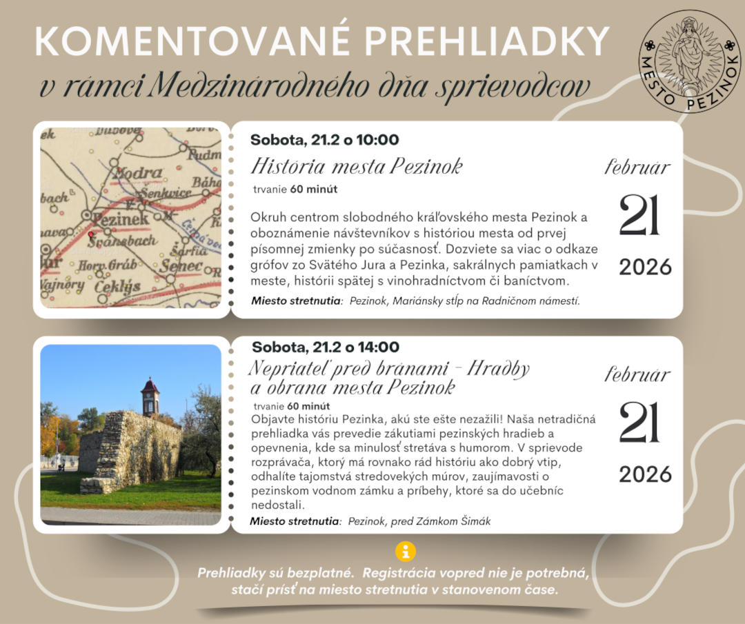 Komentované prehliadky v rámci Medzinárodného dňa sprievodcov