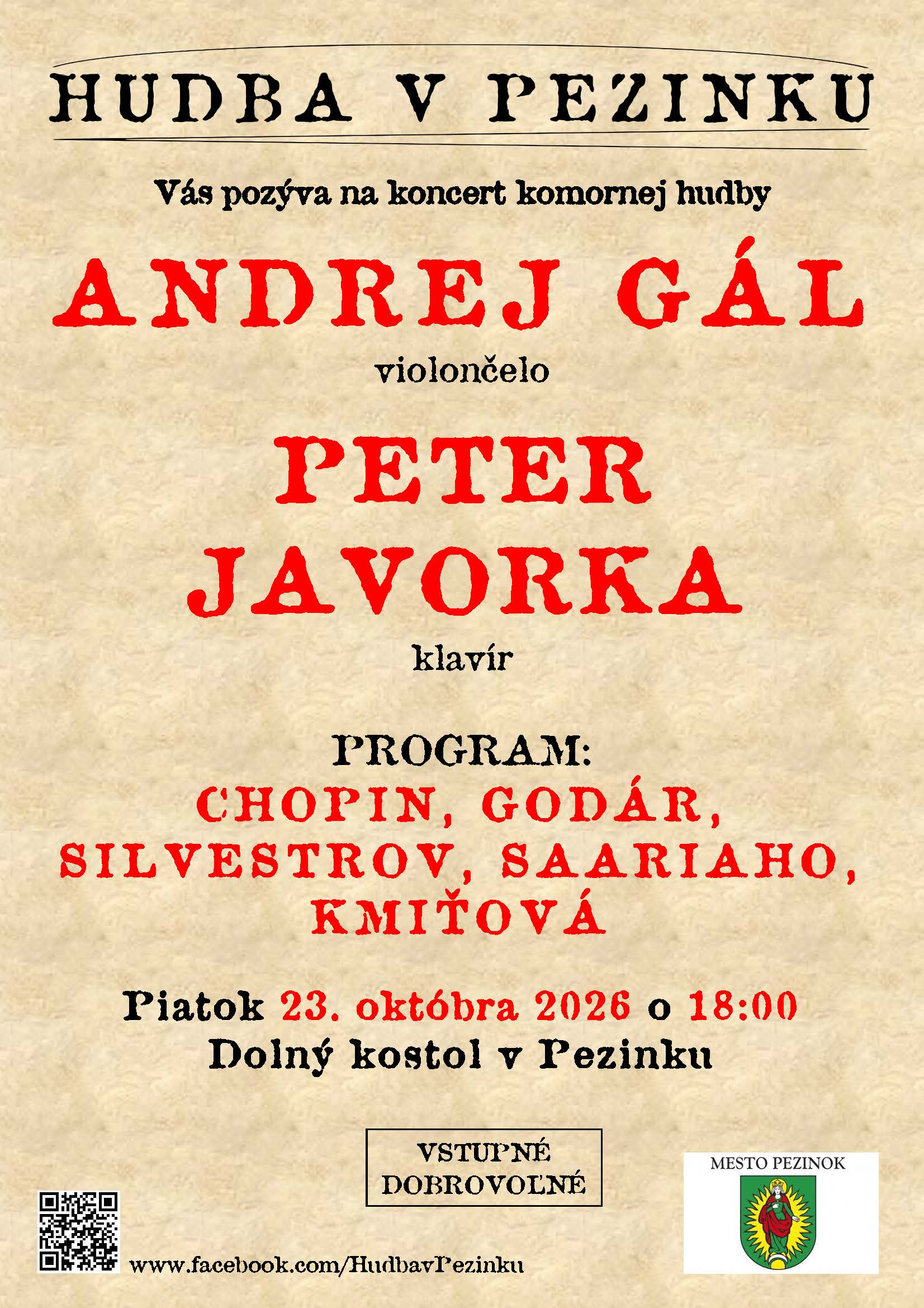 Plagát: Hudba v Pezinku