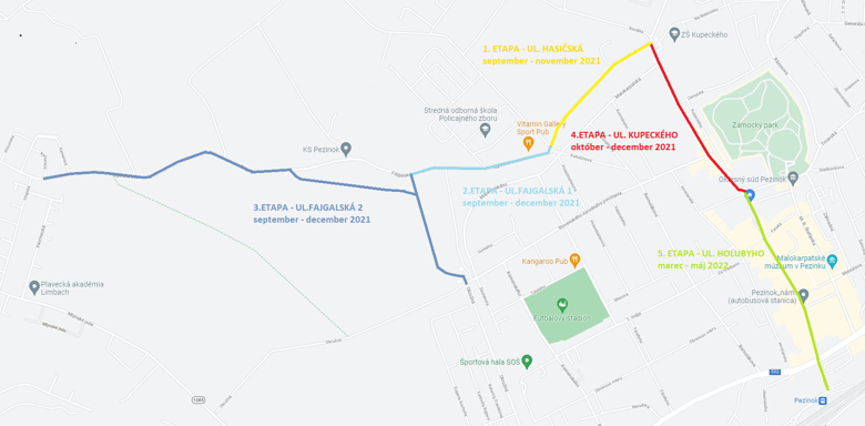 Cyklochodník Pezinok - Limbach - mapa