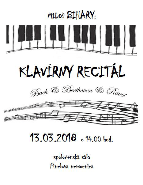 Plagát podujatia Miloš Biháry: Klavírny recitál - Bach, Beethoven, Ravel